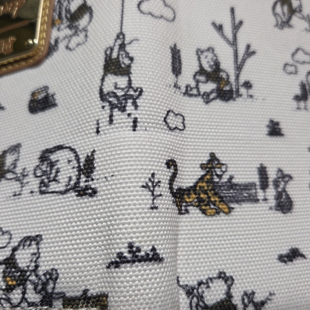 Loungefly Disney Winnie The Pooh Art Canvas Flap Wallet Wristlet Card Holder EUC - Picture 7 of 9